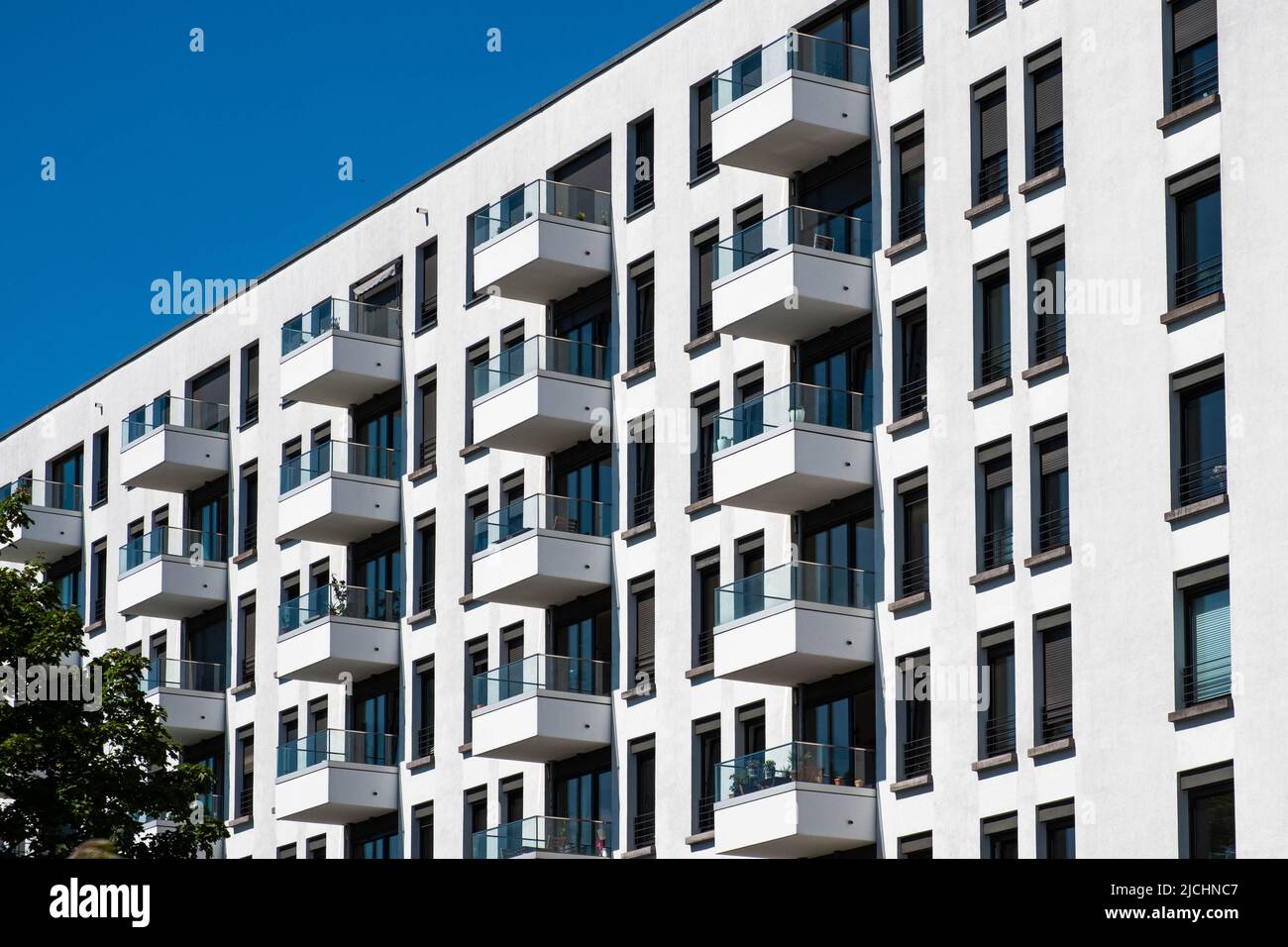 modern apartment building facade, residential real estate Stock Photo