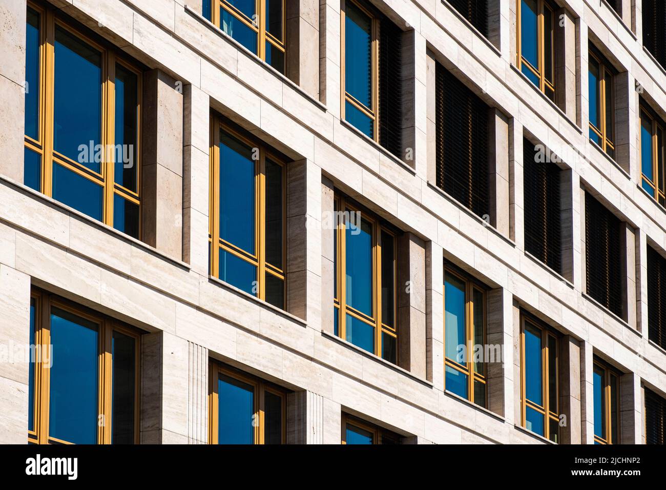 Windows, office building facade, real estate background Stock Photo
