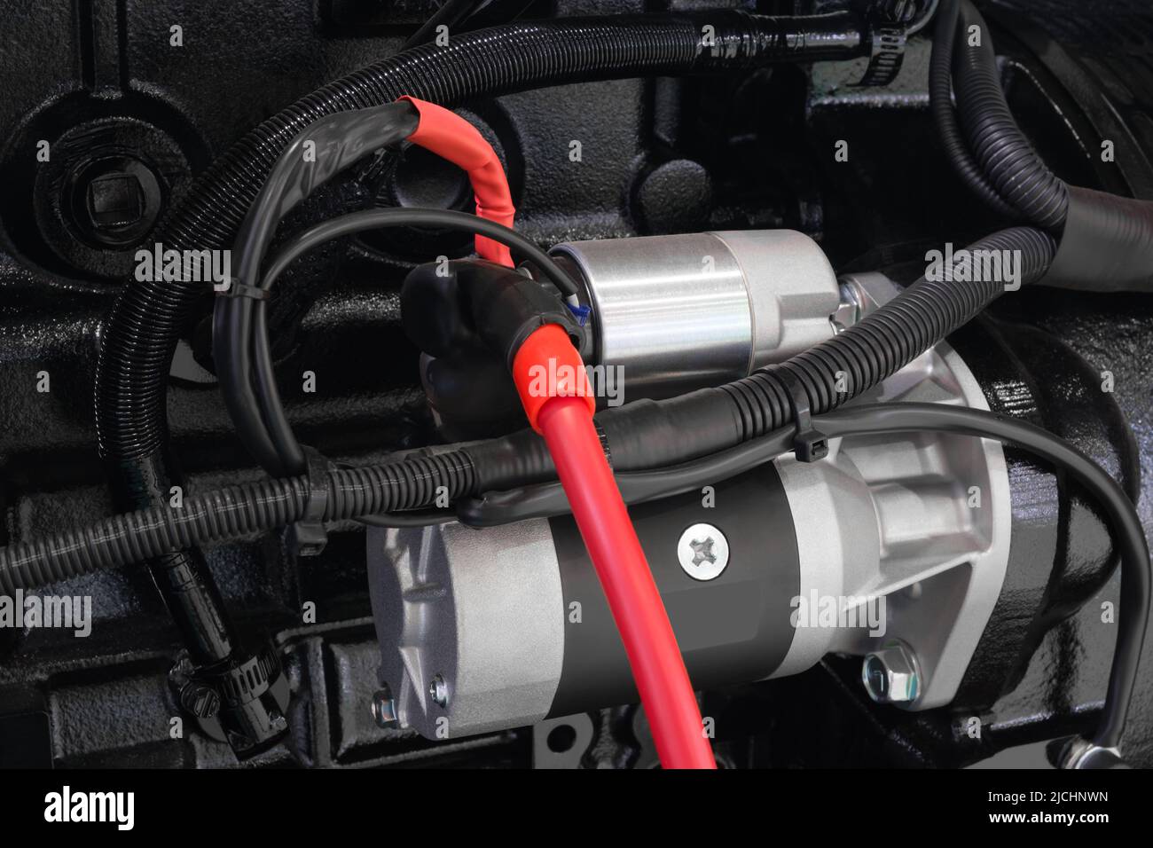 Supply system for diesel fuel, clean motor block, truck diesel engine