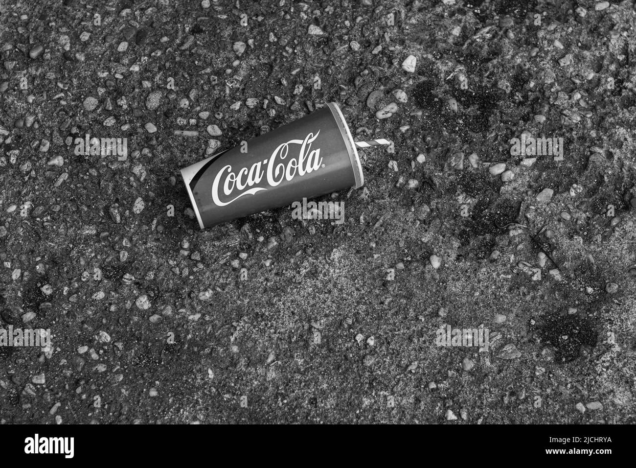 Classic Coca-Cola can. Bucharest, Romania, 2022 Stock Photo