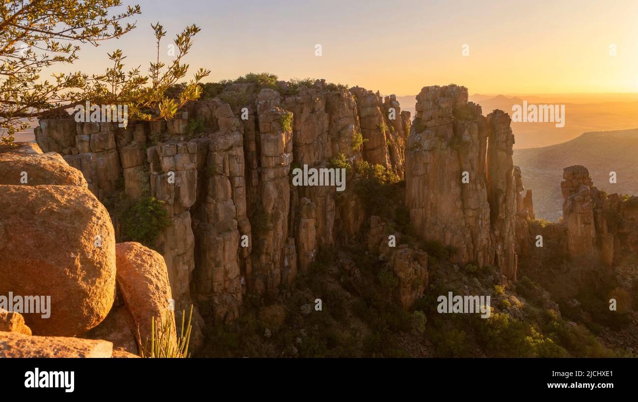 Rock formations in Camdeboo National Park, South Africa Stock Photo