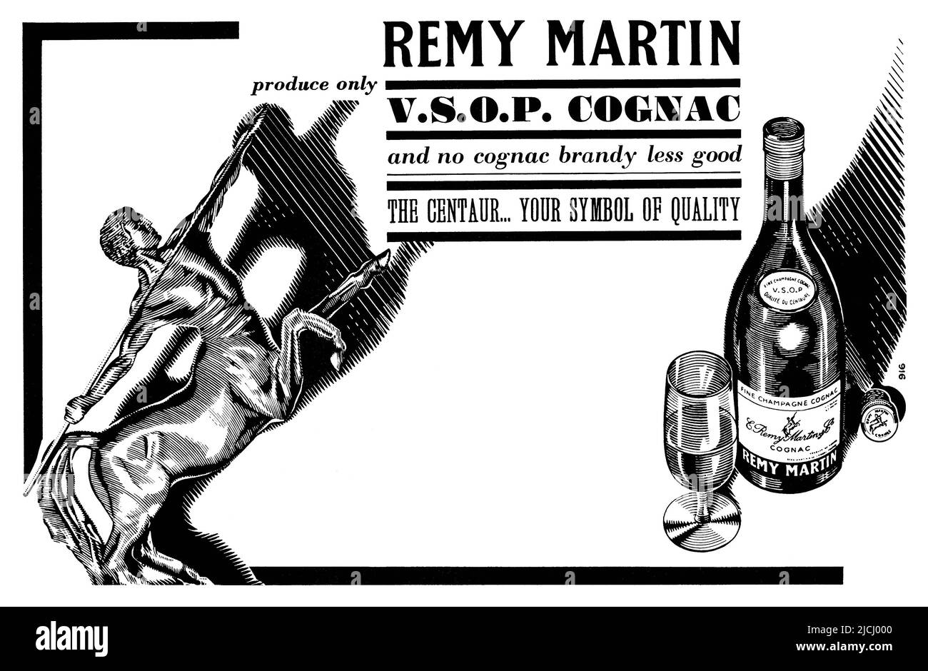 1964 British advertisement for Remy Martin V.S.O.P. Cognac. Stock Photo