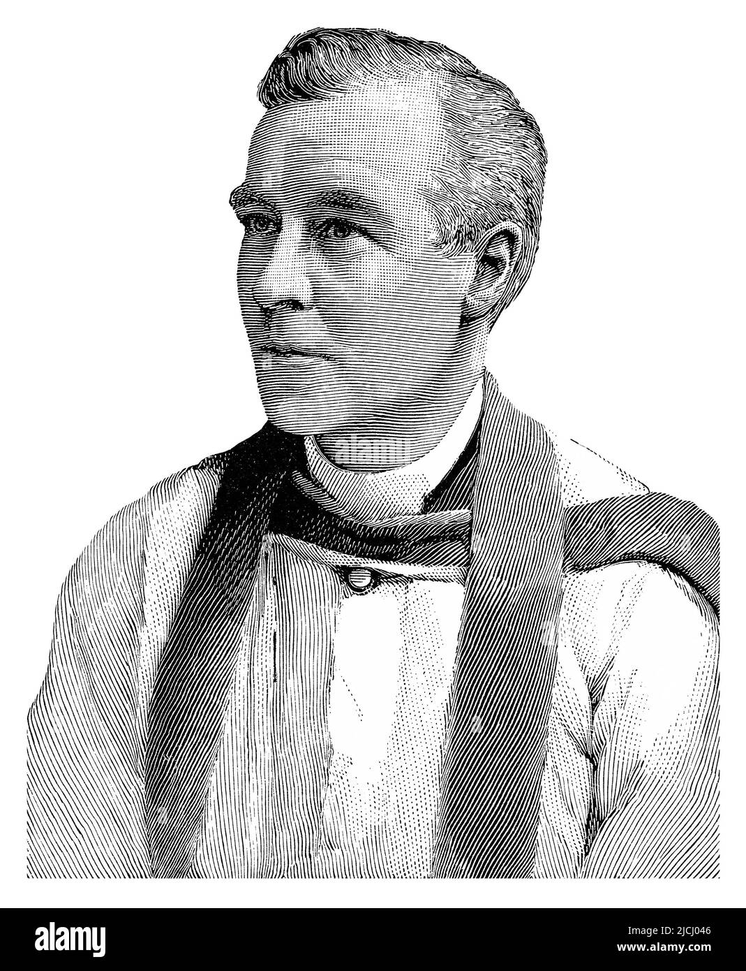 Vintage 1895 engraving of James Fleming, Church of England clergyman. Stock Photo