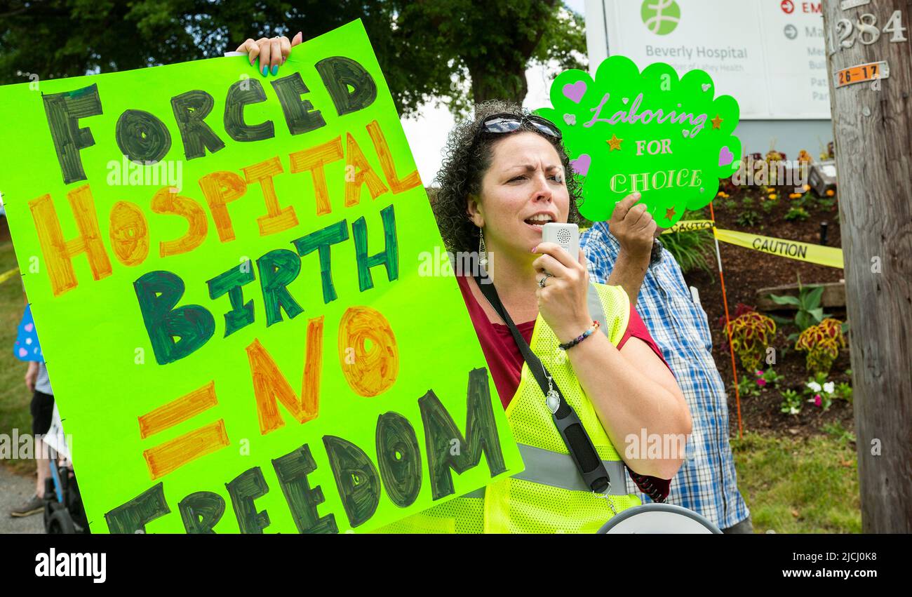 June 13, 2022. Beverly, MA. Residents Protest North Shore Birth Center