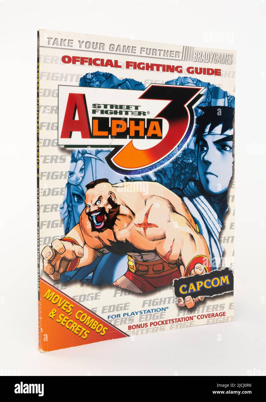 Street FIghter Alpha 3 official strategy guide, published by Brady Games. Stock Photo