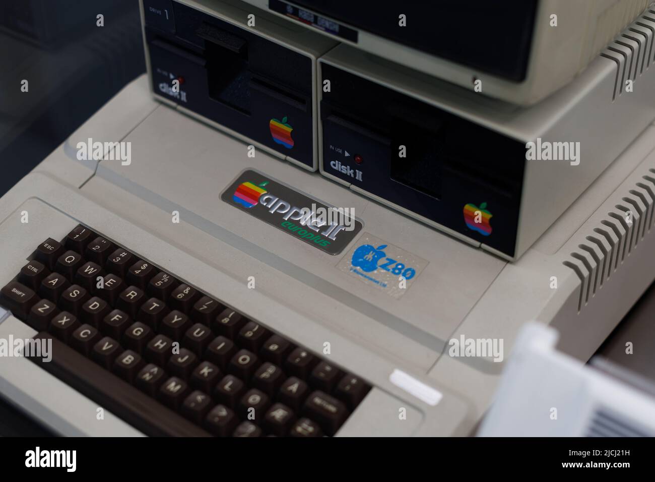 Apple II Computer On Display Inside Apple Museum Stock Photo Alamy Apple II Computer On Display Inside Apple Museum Stock Photo Alamy