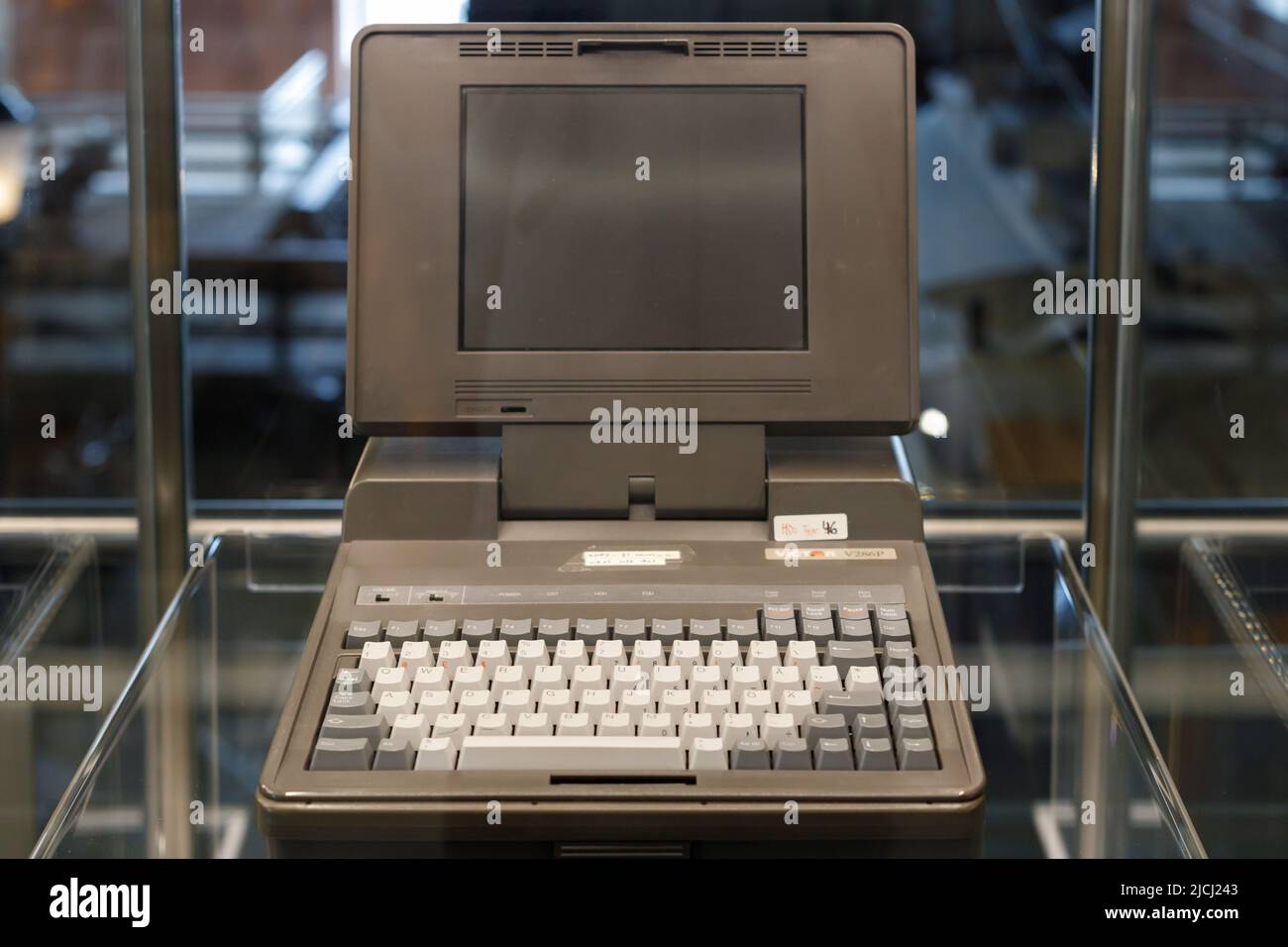 Oslo, Norway. May 01, 2022: Victor V286P, portable computer from 1989, Museum of Science and Technology. Stock Photo