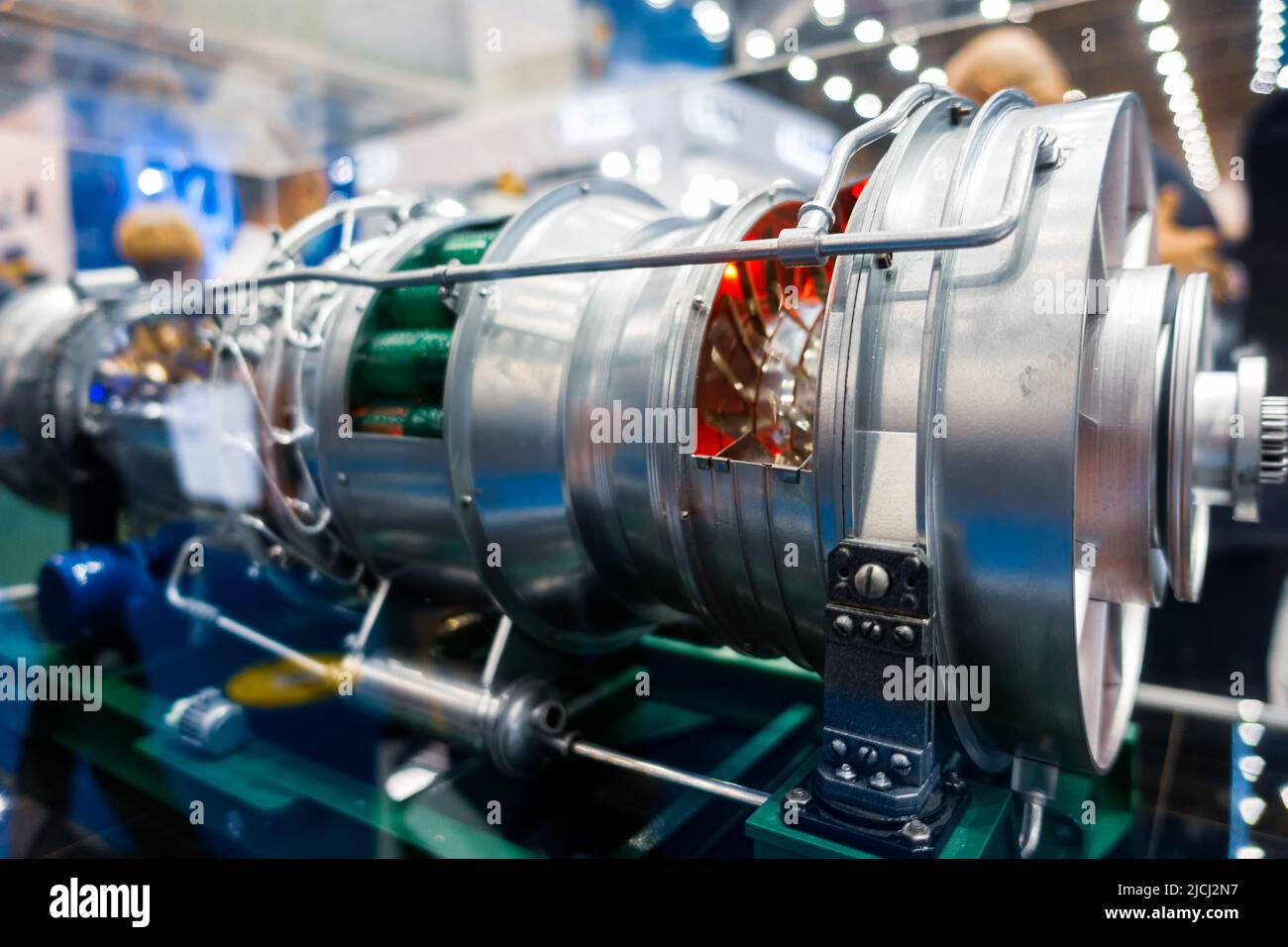 Gas turbine engine. Turbine rotation. Internal organization Stock Photo Alamy