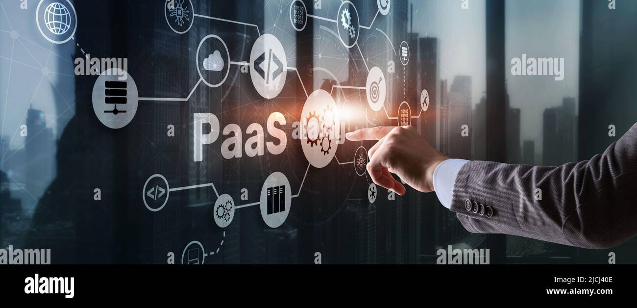 Platform as a Service. PaaS concept on virtual screen Stock Photo