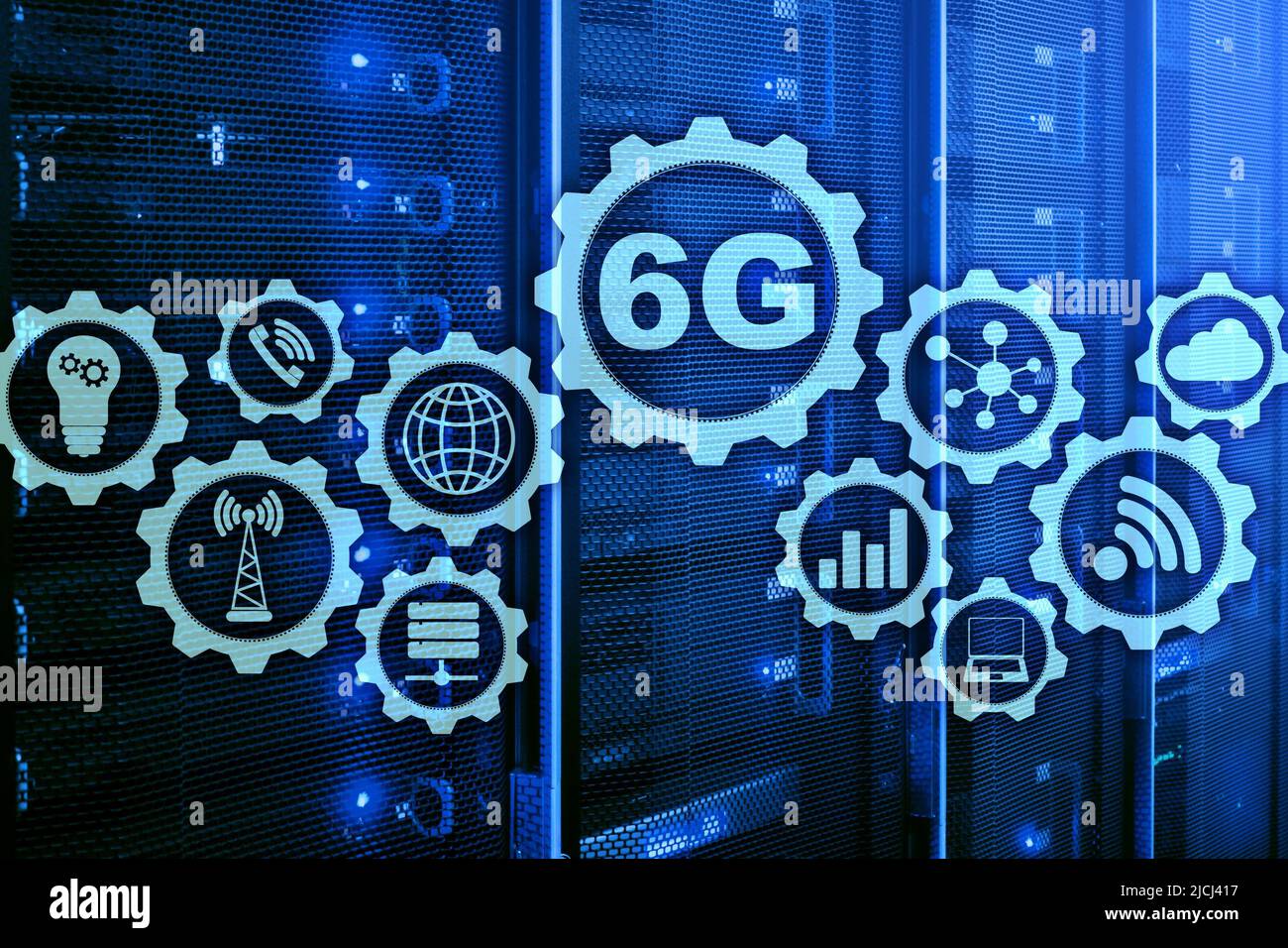 Future Communications Fast Technology. 6G Network Connection Concept. High Speed Mobile Wireless Technology Stock Photo