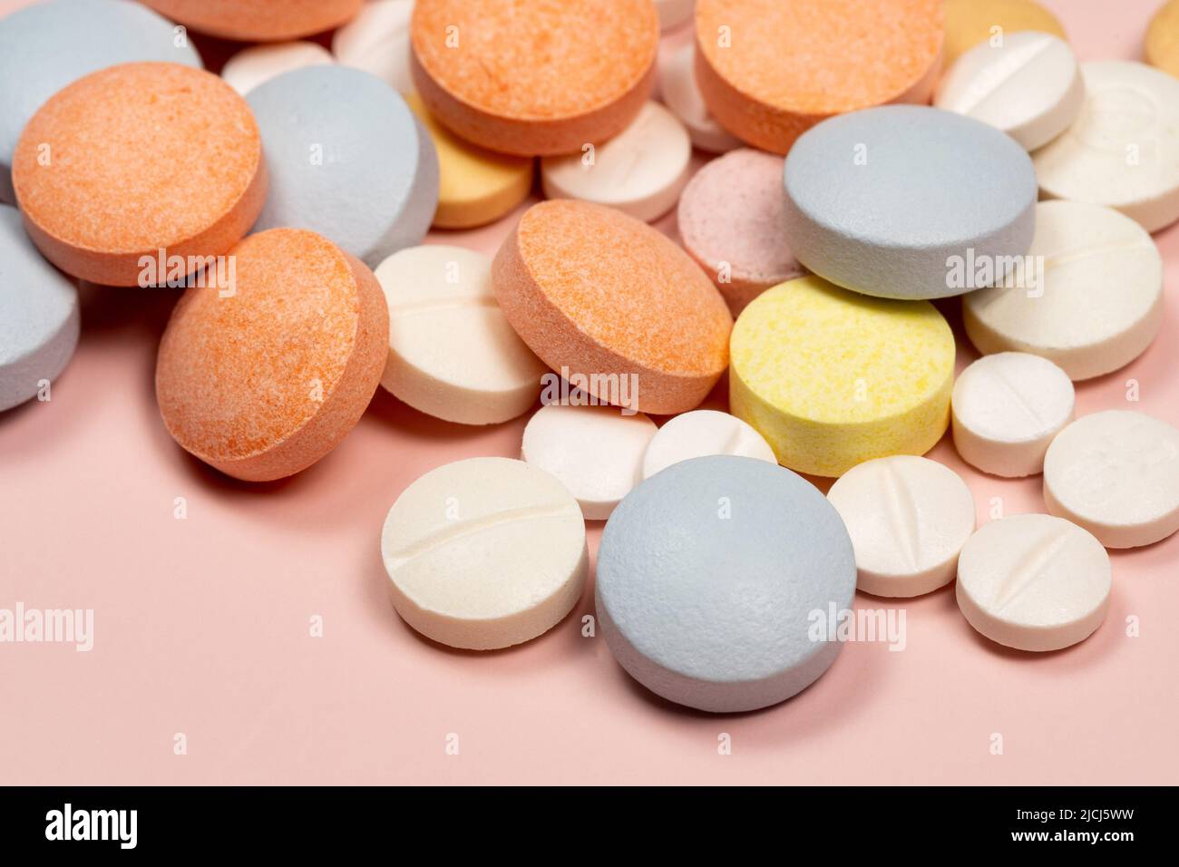 variation of coated tablets for treatment of diseases in a pink ...