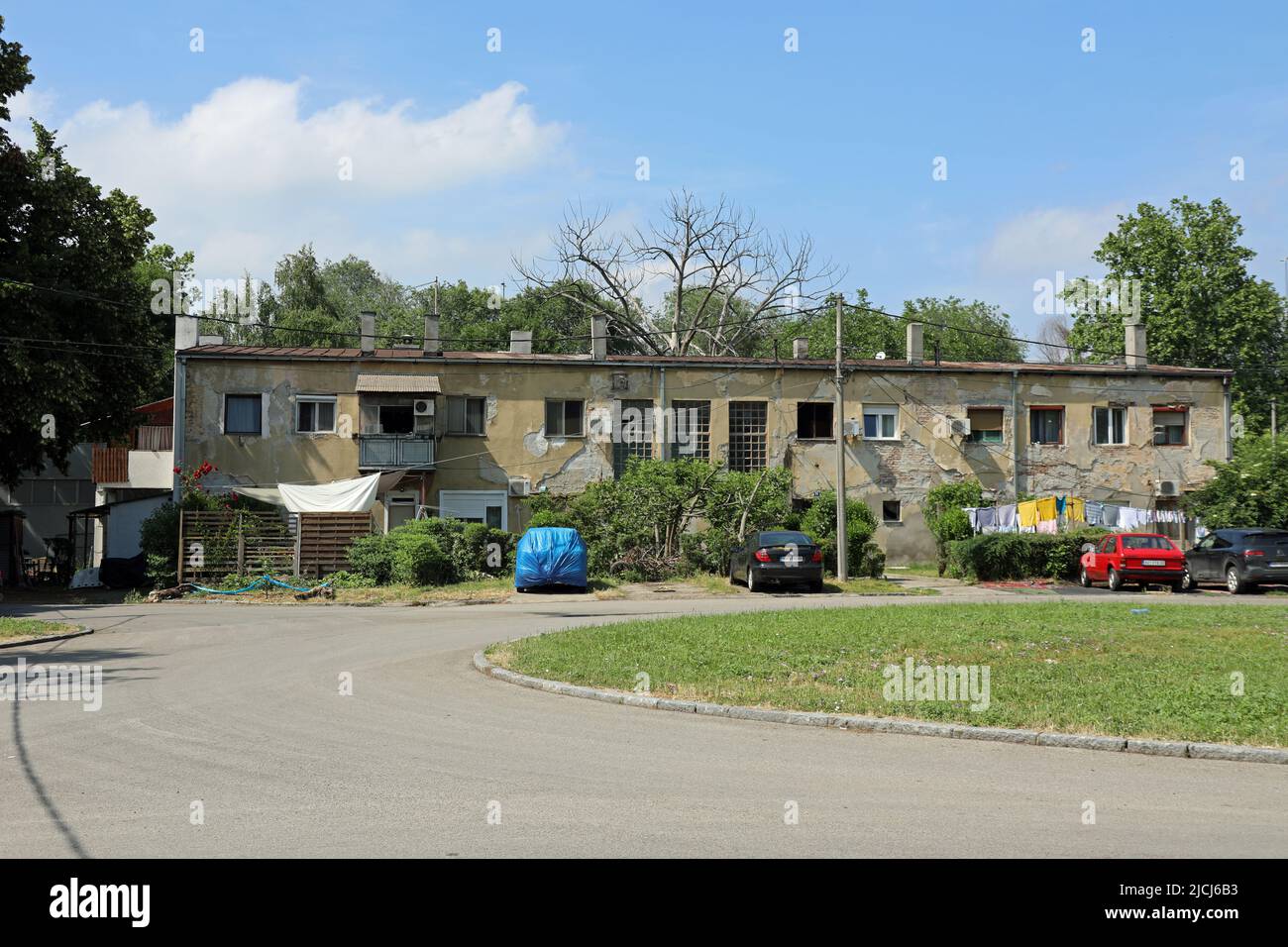 Property at the former Sajmiste Concentration Camp in Belgrade occupied by low income residents Stock Photo