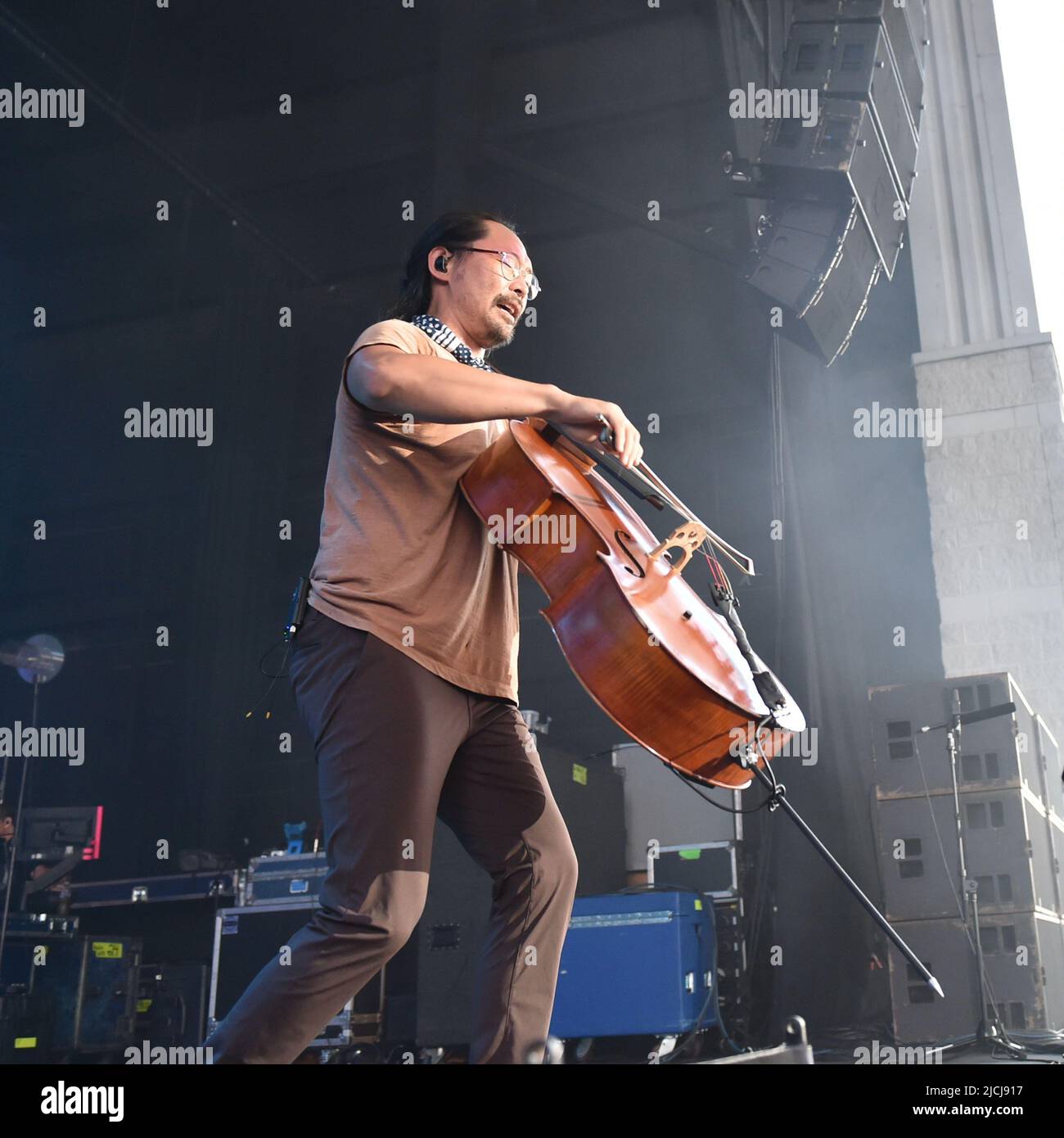 June 12, 2022, Portsmouth, Virginia, USA JOE KWON of The Avett Brothers comes to the Atlantic