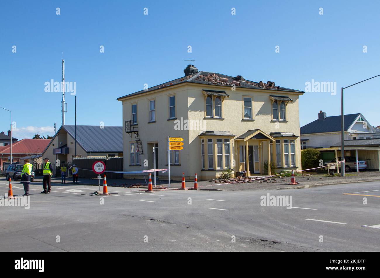 Earthquake Damage around the village of Kaiapoi, New Zealand, after the