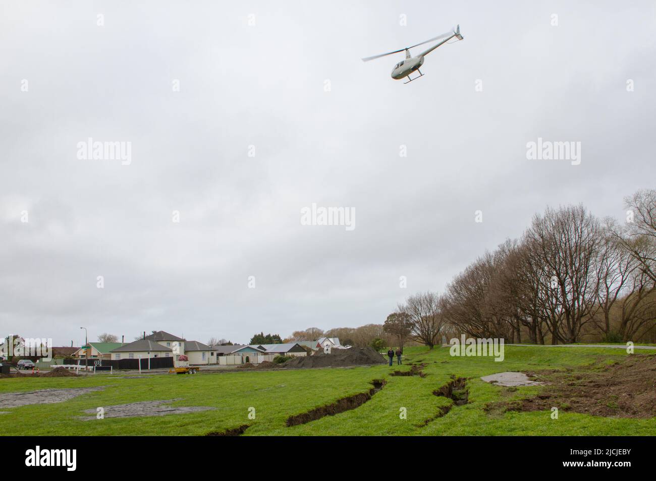 Earthquake Damage around the village of Kaiapoi, New Zealand, after the