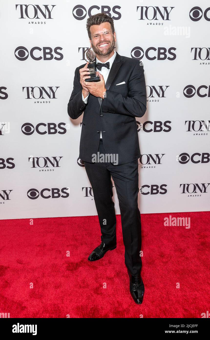 June 12, 2022, New York, New York, United States: Gareth Owen poses in the  press room after winning Best Sound Design IN MUSICAL at Radio City Music  Hall (Credit Image: © Lev