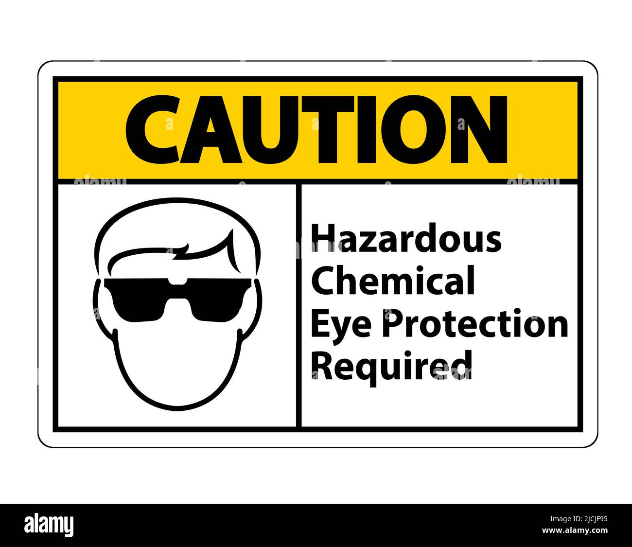 Caution Hazardous Chemical Eye Protection Required Symbol Sign Isolate