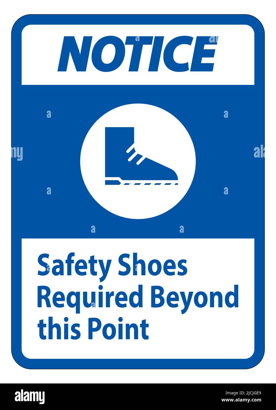 Notice Sign Safety Shoes Required Beyond This Point Stock Vector Image ...