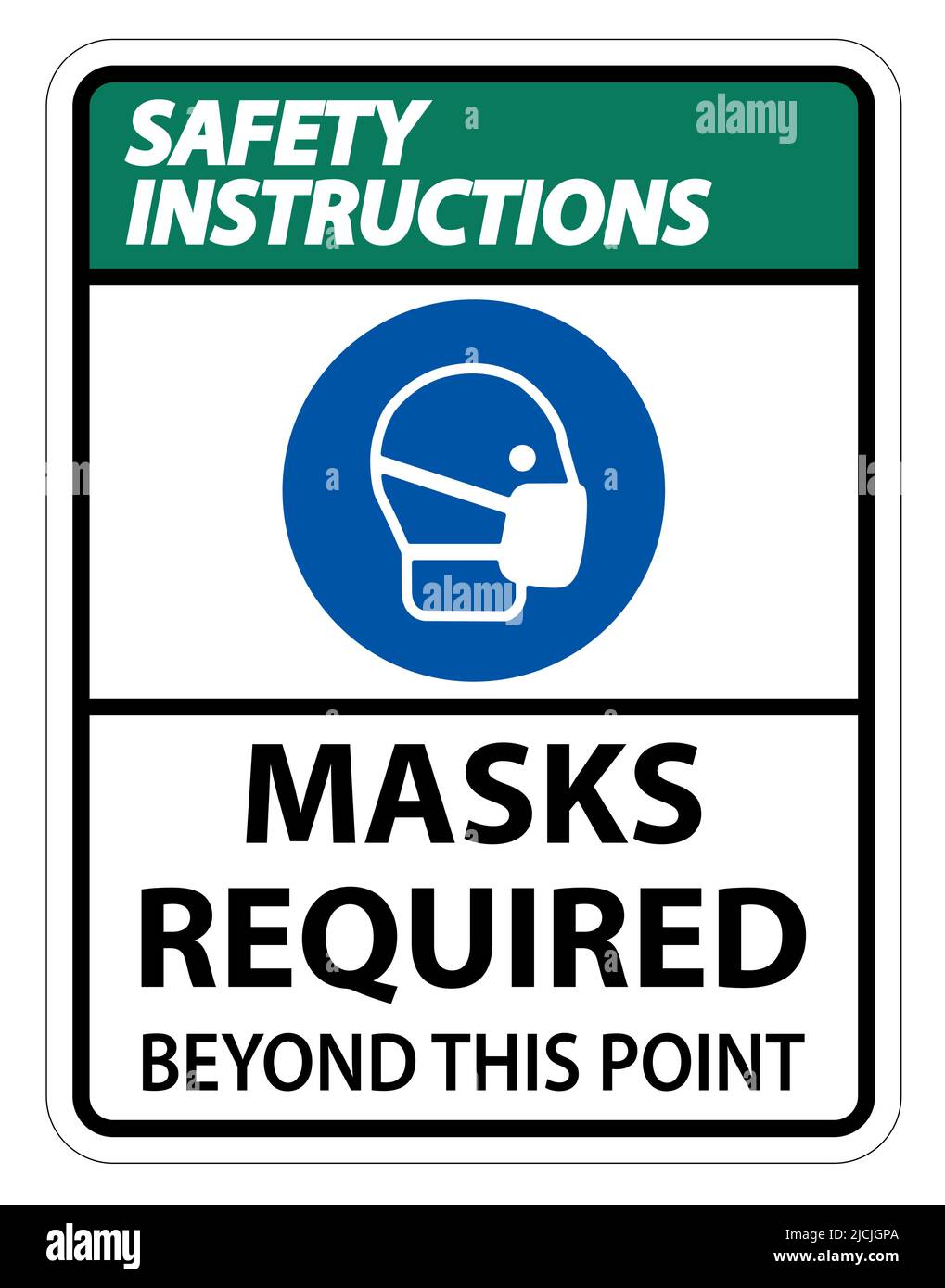 Safety Instructions Masks Required Beyond This Point Sign Isolate On