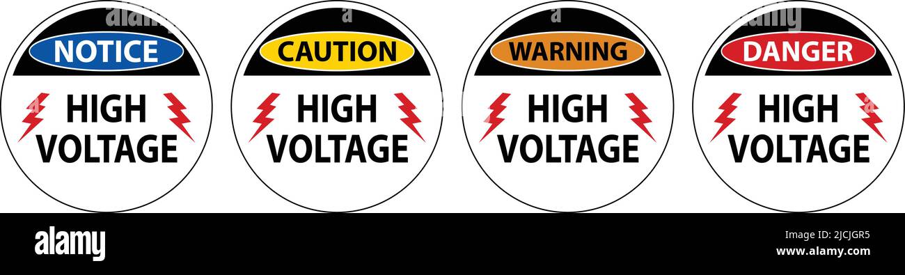 Danger High Voltage Floor Sign On White Background Stock Vector