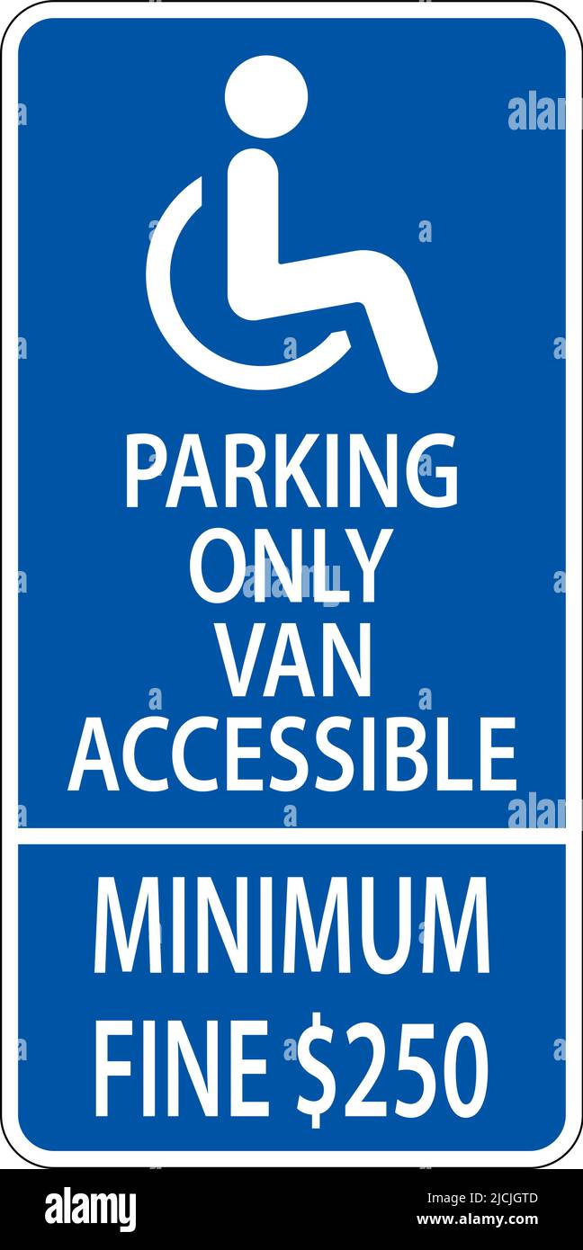 Handicap Parking Van Accessible Sign On White Background Stock Vector