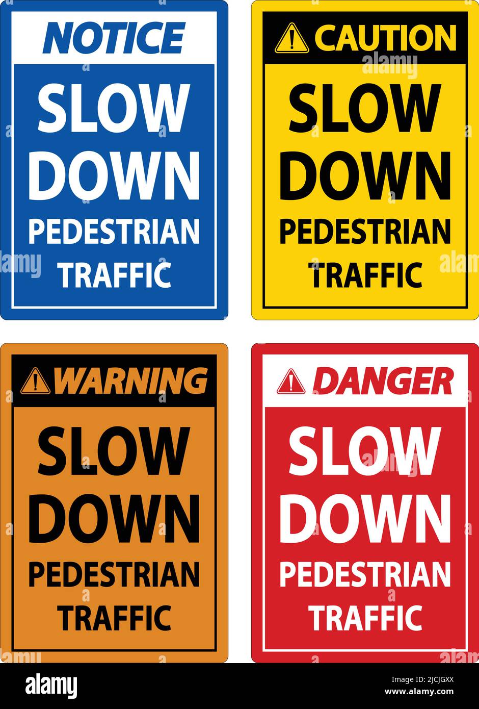 Pedestrian Traffic Sign On White Background Stock Vector