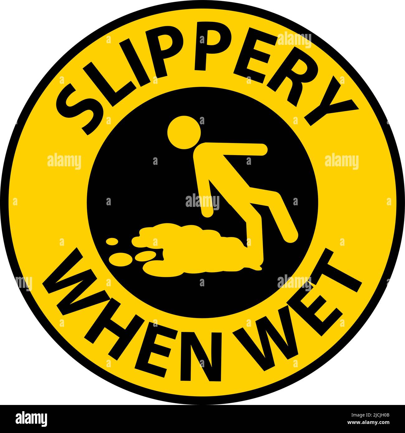Slippery When Wet Floor Sign On White Background Stock Vector Image