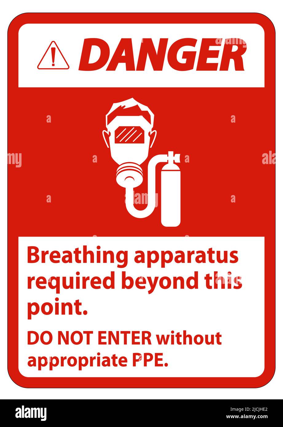 Danger Sign Breathing Apparatus Required Beyond This Point, Do Not
