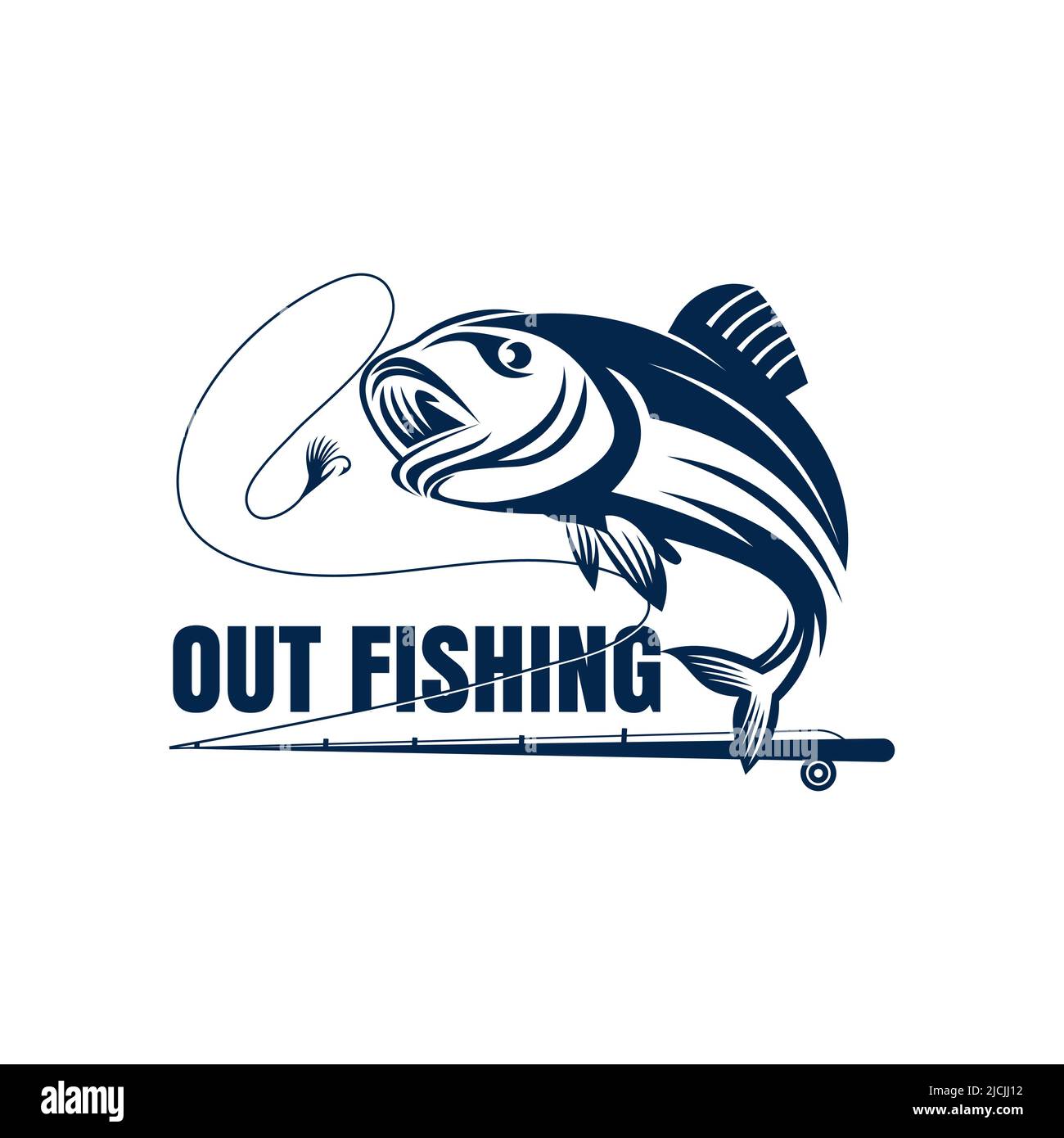 Fishing logo design illustration. Fishing sports logo template Stock Vector  Image & Art - Alamy