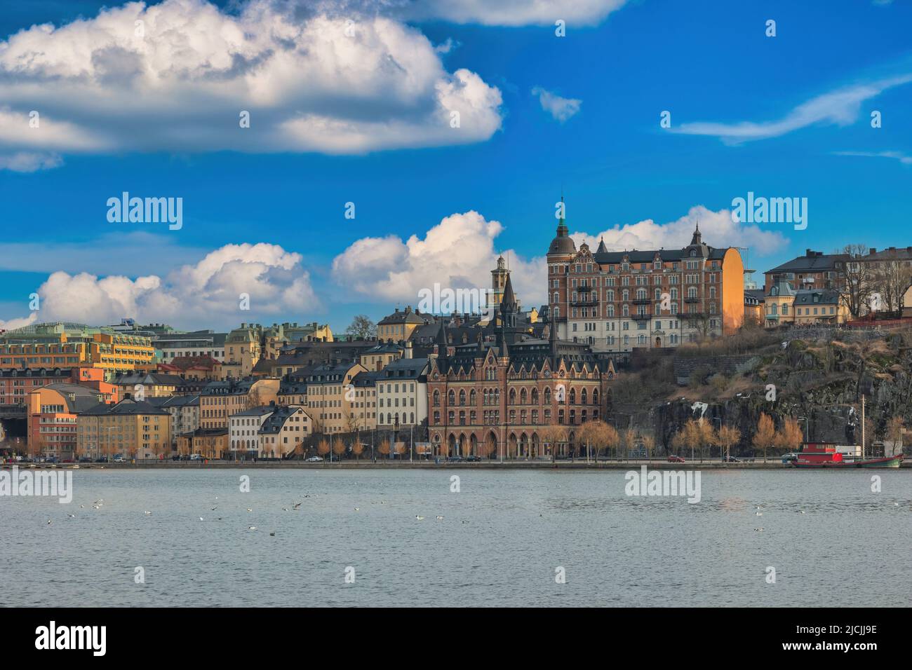 Stockholm Sweden, city skyline at Slussen Stock Photo