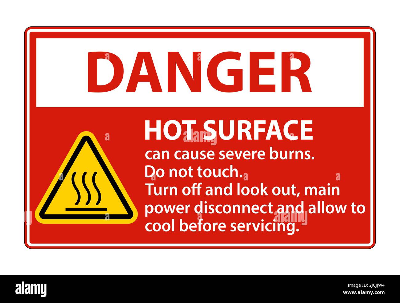 Danger Hot surface sign on white background Stock Vector Image & Art