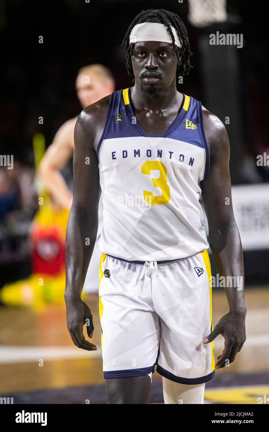 Edmonton, Canada. 12th June, 2022. Aher Aguak (forward) seen during the Canadian Elite Basketball League game between Scarborough Shooting Stars and The Edmonton Stingers at Edmonton Expo Centre. (Final score; Scarborough Shooting Stars 78:69 Edmonton Stingers). (Photo by Ron Palmer/SOPA Images/Sipa USA) Credit: Sipa USA/Alamy Live News Stock Photo