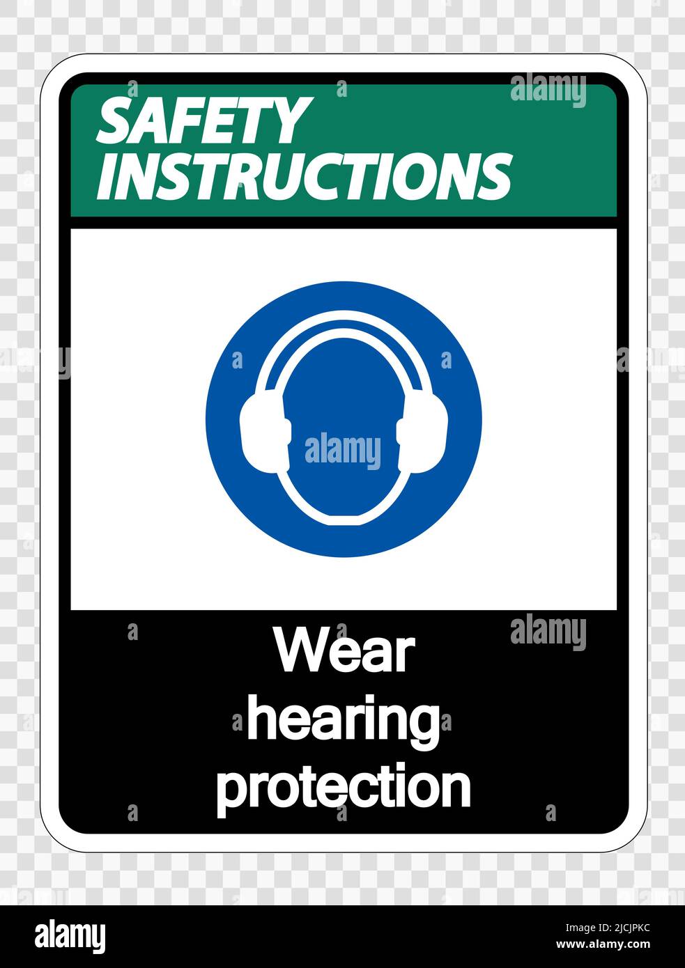 Safety instructions Wear hearing protection on transparent background