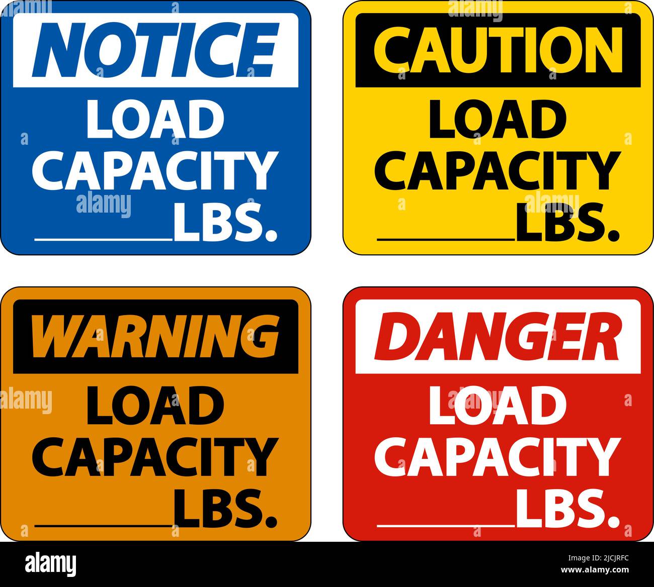 Caution Load Capacity Label Sign On White Background Stock Vector Image ...
