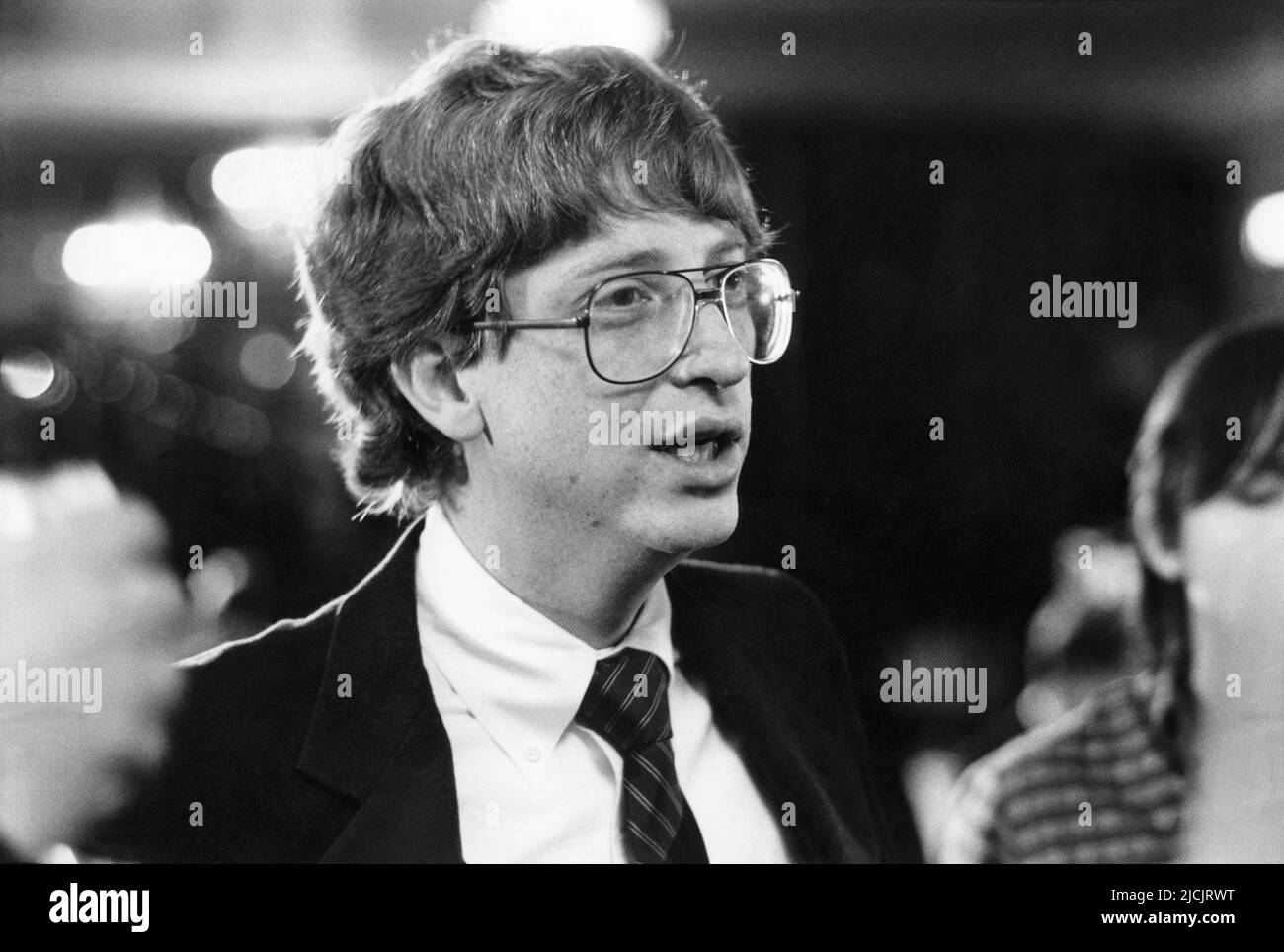 Young Bill Gates, software developer, president and CEO of Microsoft, in the 1980s. Stock Photo