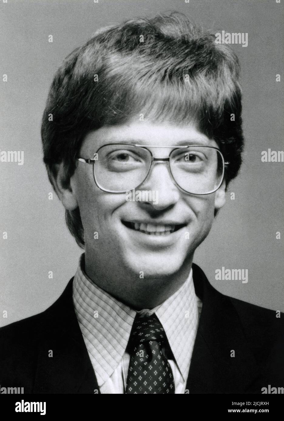 Young Bill Gates, software developer, president and CEO of Microsoft, in the 1980s. Stock Photo