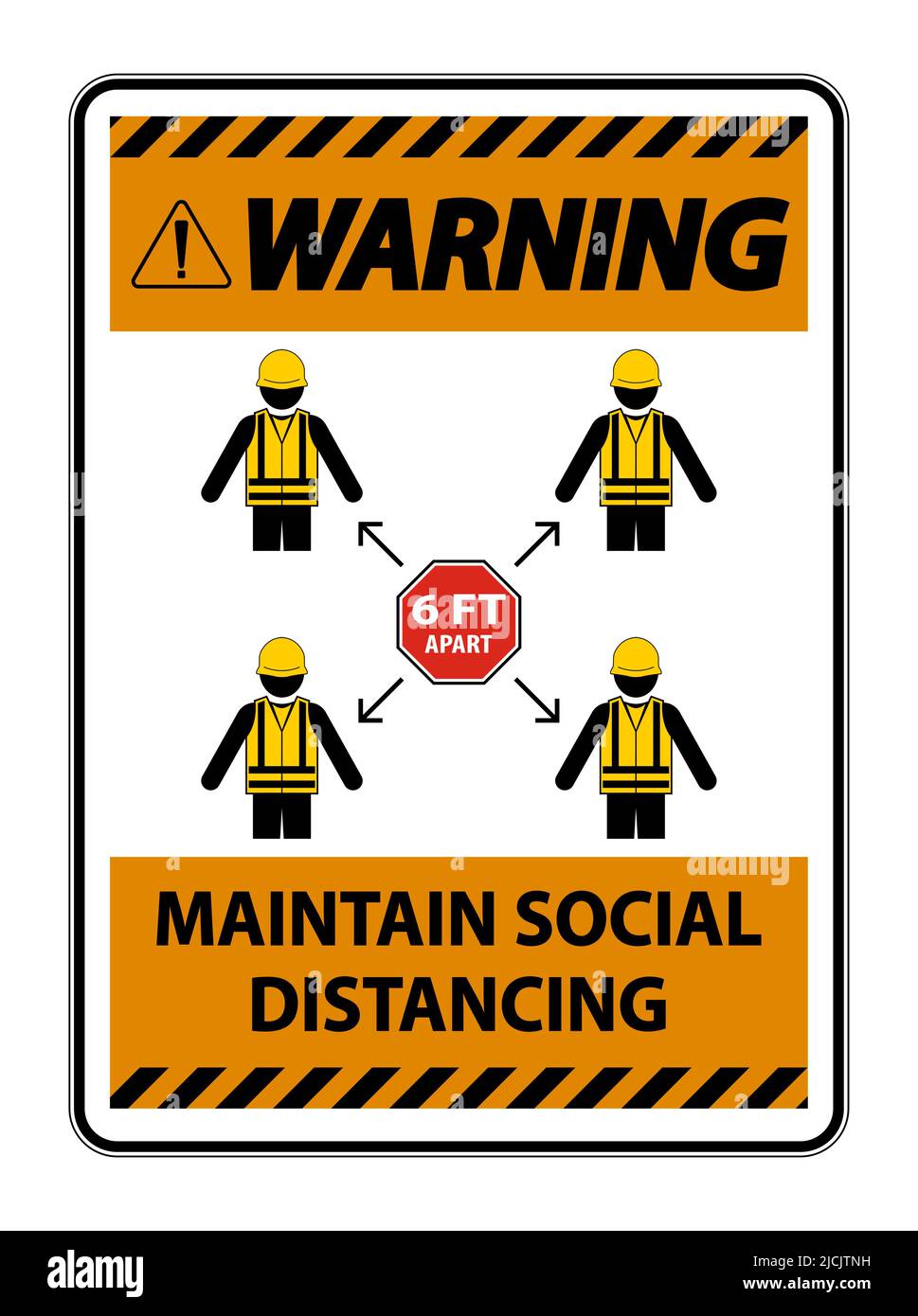Warning Maintain social distancing, stay 6ft apart sign,coronavirus ...