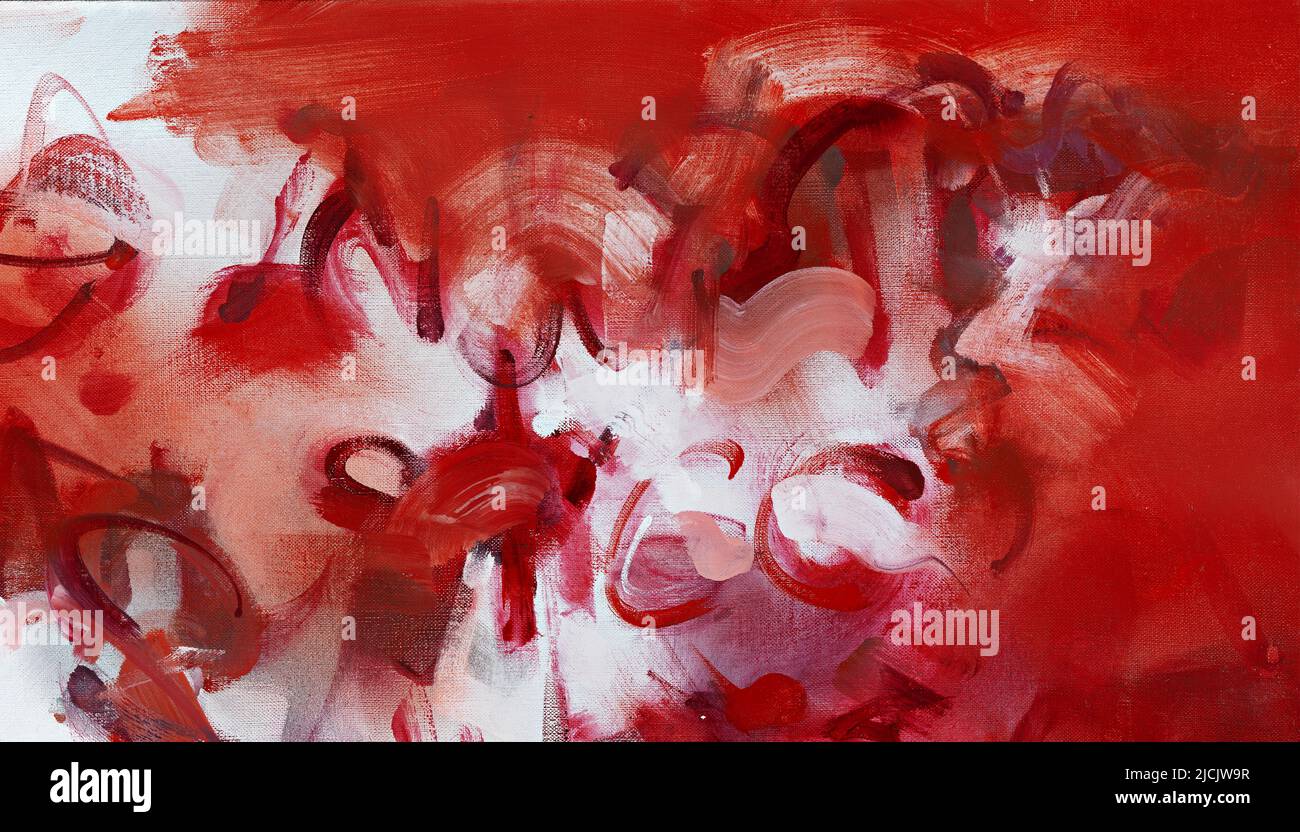 Gestural abstraction created in oils, abstract calligraphy and Asemic art, targeting book publications and music industry, jazz, etc Stock Photo