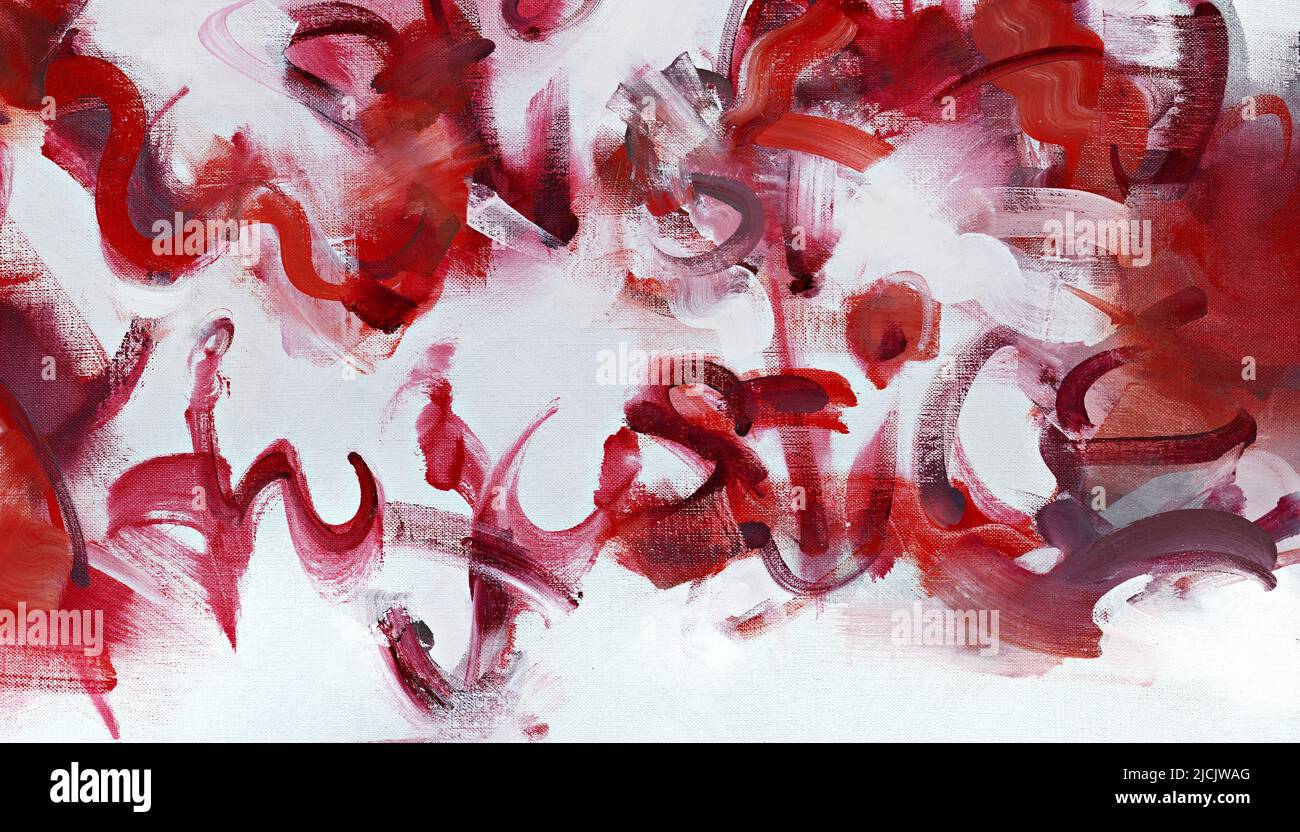 Gestural abstraction created in oils, abstract calligraphy and Asemic art, targeting book publications and music industry, jazz, etc Stock Photo