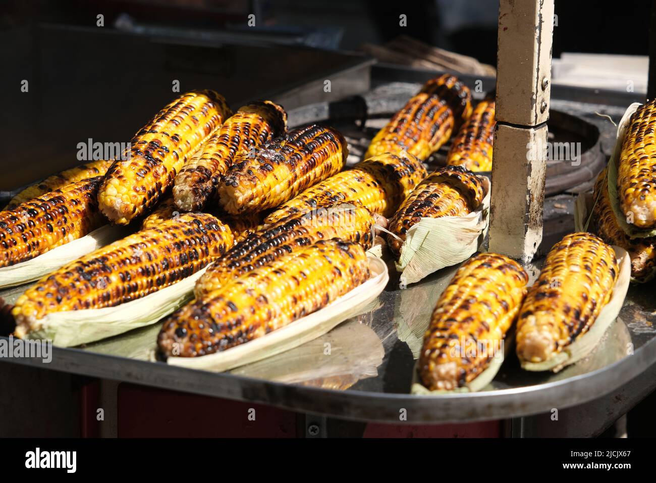Grilled corn on the cob Stock Photo