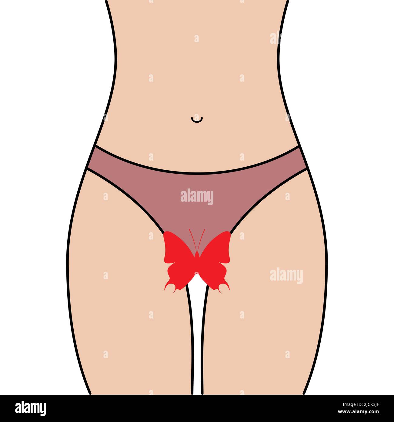 Woman body menstruation butterfly Stock Vector