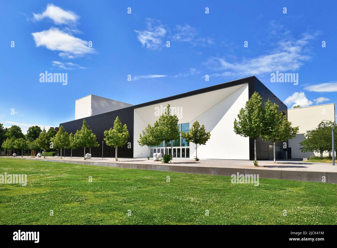 Multimedia, concert and theater complex of Karlsruhe University of Music called 'Wolfgang-Rihm-Forum', Germany Stock Photo