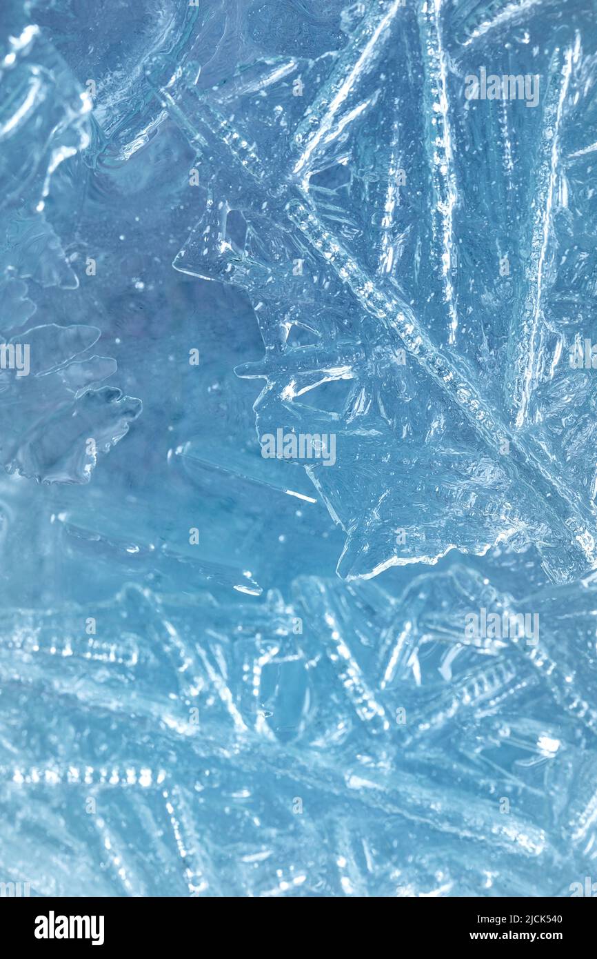 Blue ice abstract creative winter background Stock Photo