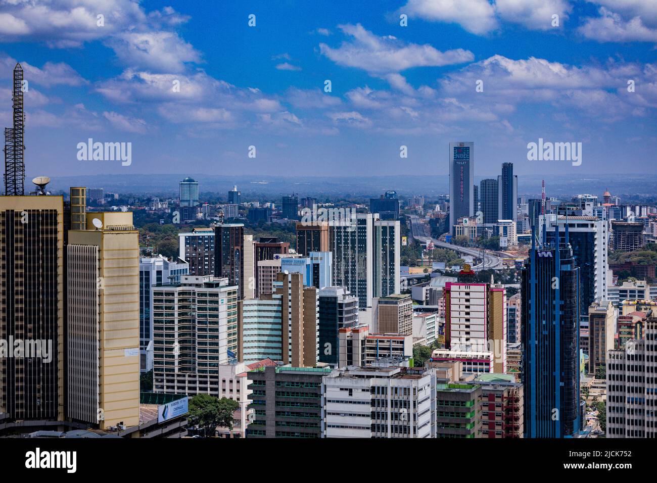 Nairobi Capital City County Streets Cityscapes Skyline Skyscrapers Modern Buildings Landscapes Architecture Structures Landmarks Towers Travel Outdoor Stock Photo