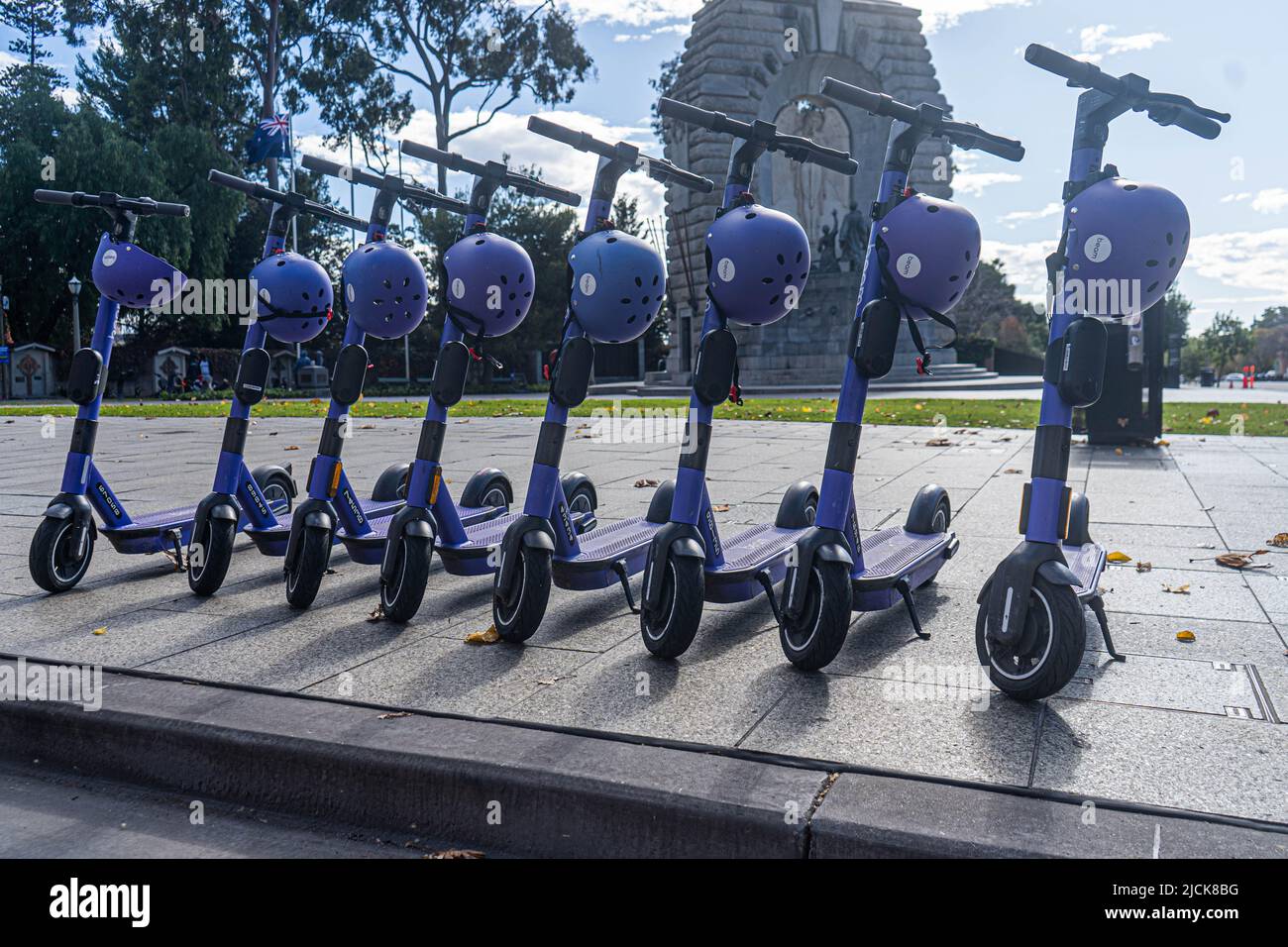 Adelaide Australia, 14 June 2022. Beam Electric rental scooter parked