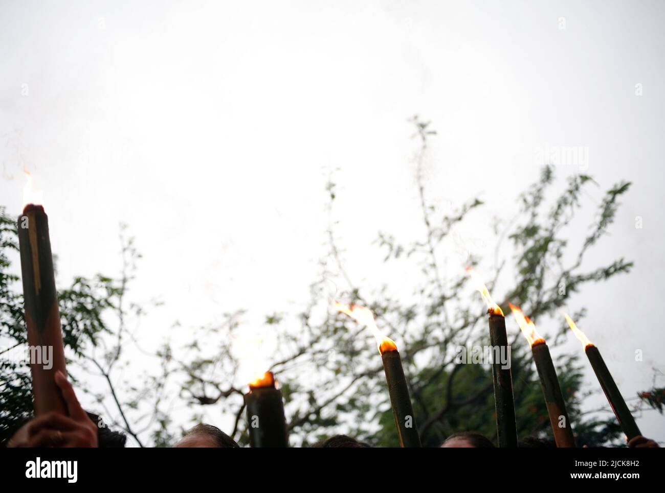 Traditional torch made from bamboo Stock Photo Alamy