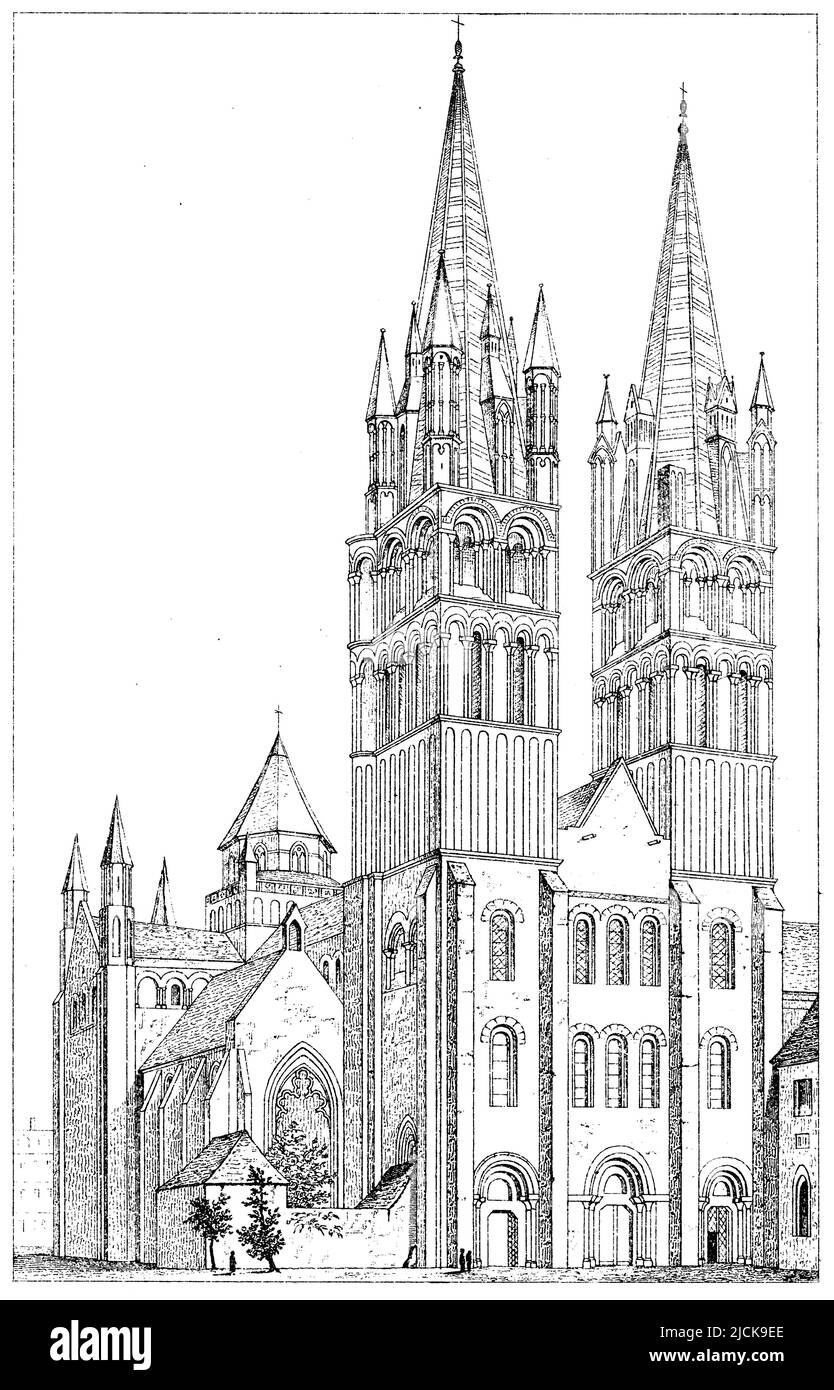 St-Étienne de Caen, France, ,  (picture book, ), St-Étienne de Caen, Frankreich, église Saint-Étienne de Caen, France Stock Photo