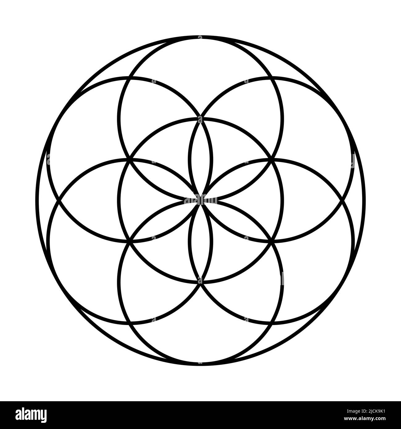 Flower of life symbol ancient Black and White Stock Photos & Images - Alamy