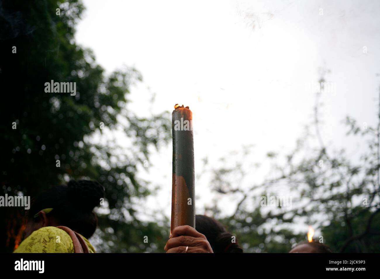 Traditional torch made from bamboo Stock Photo Alamy