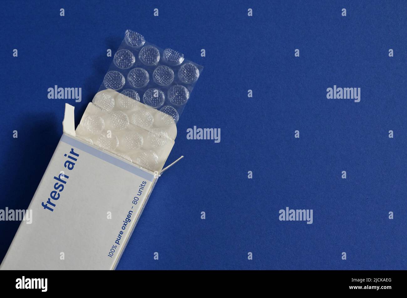 Abstract Fresh Air Bubble Wrap Blister Packs Pills Isolated Stock Photo